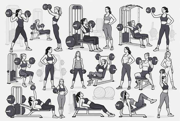 برنامه تمرینی ترکیبی از دستگاه و وزن آزاد