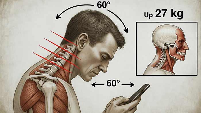 وضعیت بدنی نامناسب (Text Neck یا گردن گوشی)